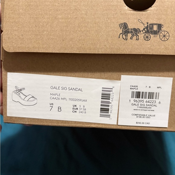 🤎 COACH- GALE WEDGE SANDAL IN SIGNATURE JACQUARD 🤎 - Picture 4 of 11